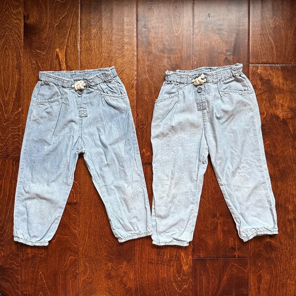 One left! - Zara Chambray Pants in Blue Color